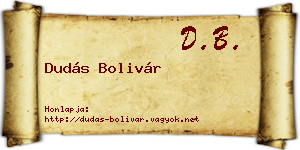 Dudás Bolivár névjegykártya